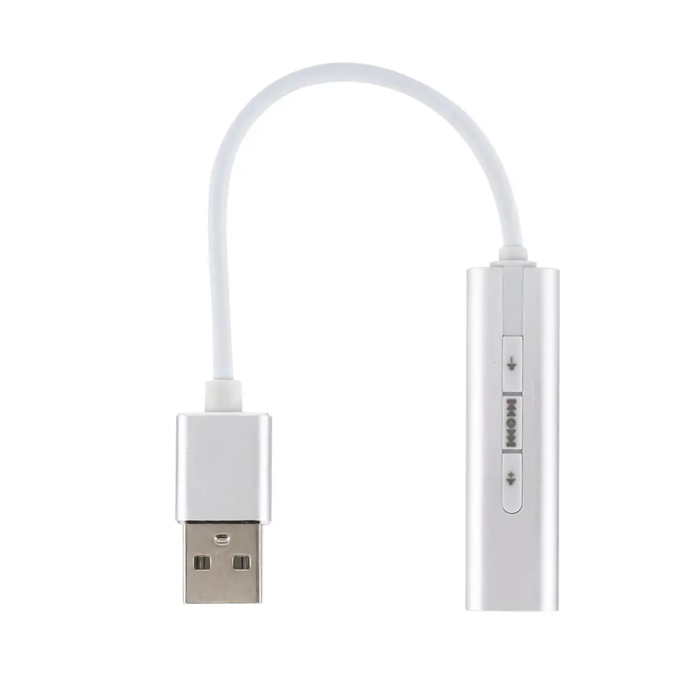 SILVER Usb кабель из алюминиевого сплава с одним отверстием звуковая карта 7,1 внешняя Регулируемая громкость компьютерная звуковая карта внешняя компьютерная звуковая карта - Цвет: SILVER