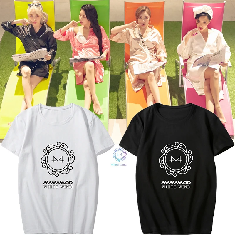 

KPOP MAMAMOO Album WHITE WIND Solar Whee In The Same Paragraph Round Neck Loose Cotton Short-sleeved T-shirt Dropshipping