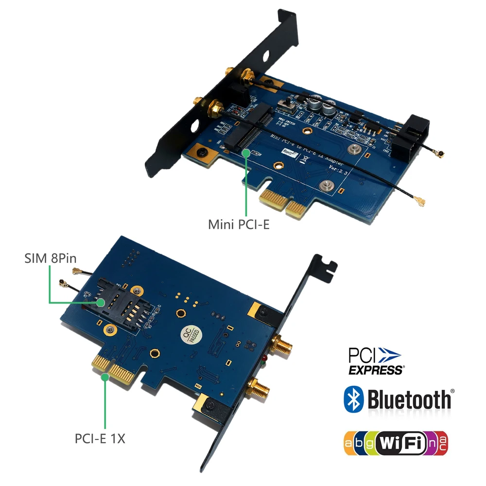 PCI-E WiFi адаптер PCIE Wifi Bluetooth адаптер мини PCI Express к PCIE X1 сетевая карта для Mini PCI E Wifi 3g/4G/LTE+ слот для sim-карты