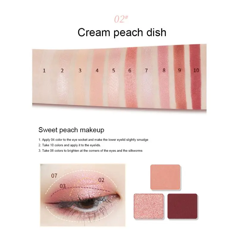 10 Colors Shimmer Matte Eyeshadow Palette Waterproof Smudge-proof Long Lasting Colorfast Eyeshadow