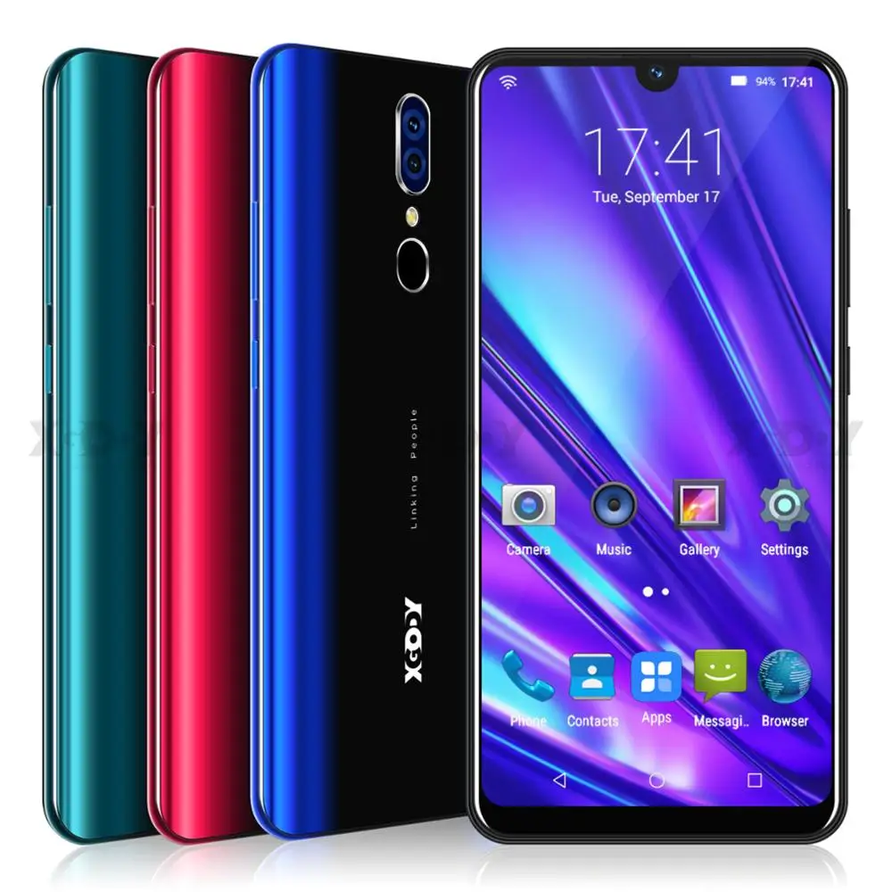 XGODY 9T Pro 3G Smartphone 6.26" 18:9 Android 9.0 2GB RAM 16GB ROM MTK6580 Quad Core Dual Sim 5MP Camera GPS WiFi Mobile Phone