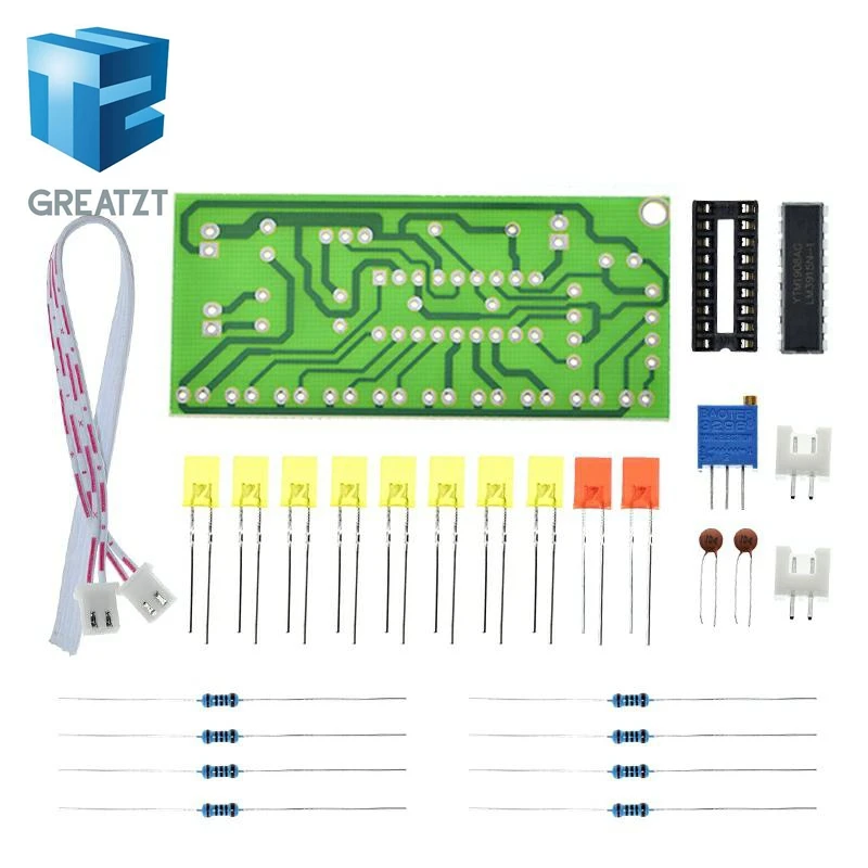 Забавный 10 дюймовый индикатор уровня звука GREATZT LM3915 набор для самостоятельной