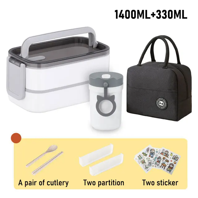 Lunch Box Thermal Food Container Bento Box Microwave Safe Lunchbox School Child Food Storage Kid's Lunch Box With Compartments w 1400ml set bag