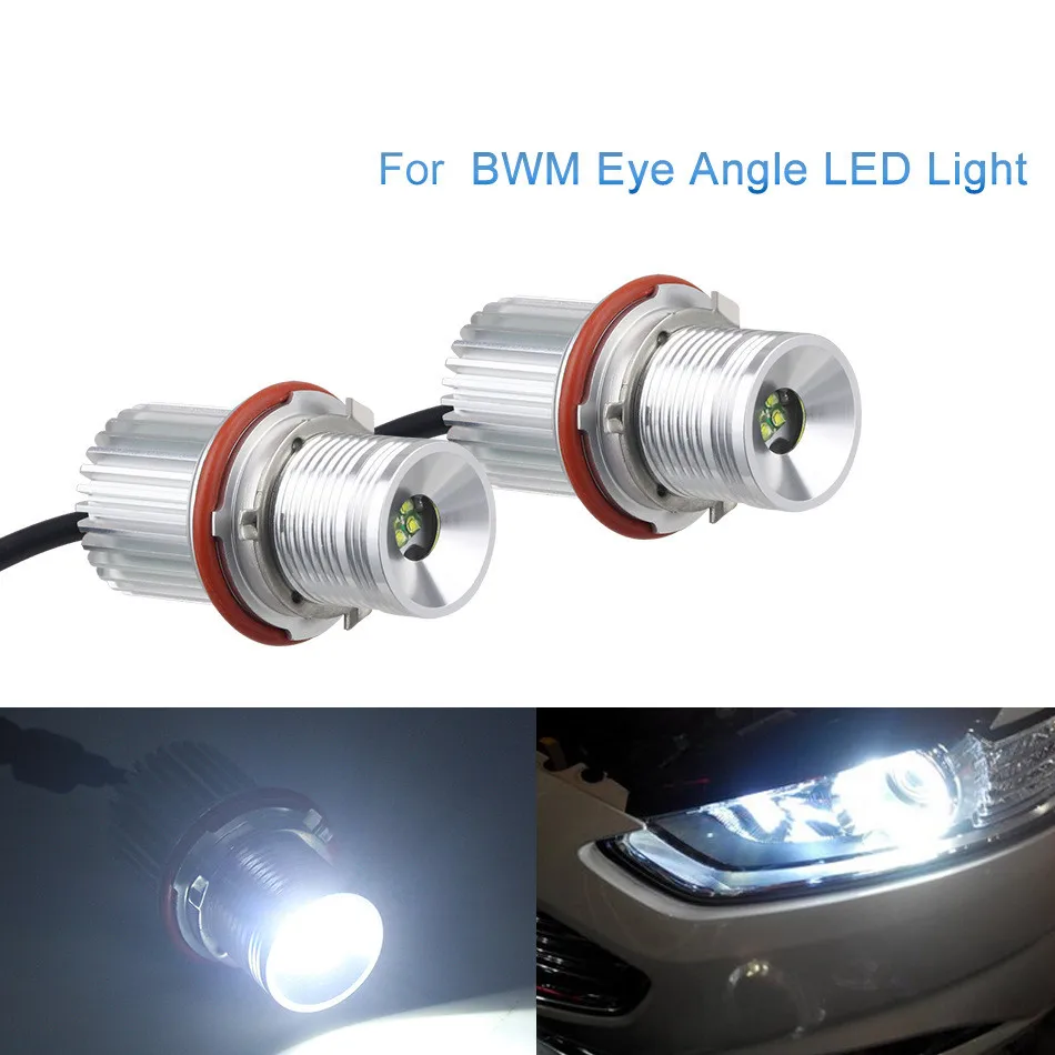 

2*20W Car LED Angel Eyes light Headlight Lamp white Fog lights CREE LED Chips for Chip for BMW E39 E53 E60 E61 E63 E64 E65 E66