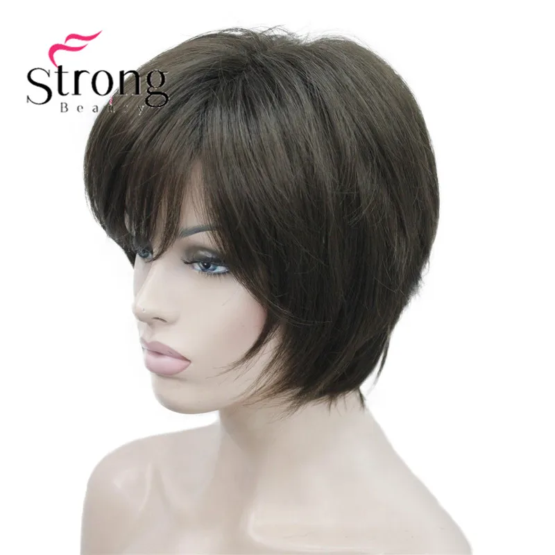 5969 #6 new charming Dark Chocolate women`s short straight wig (5)