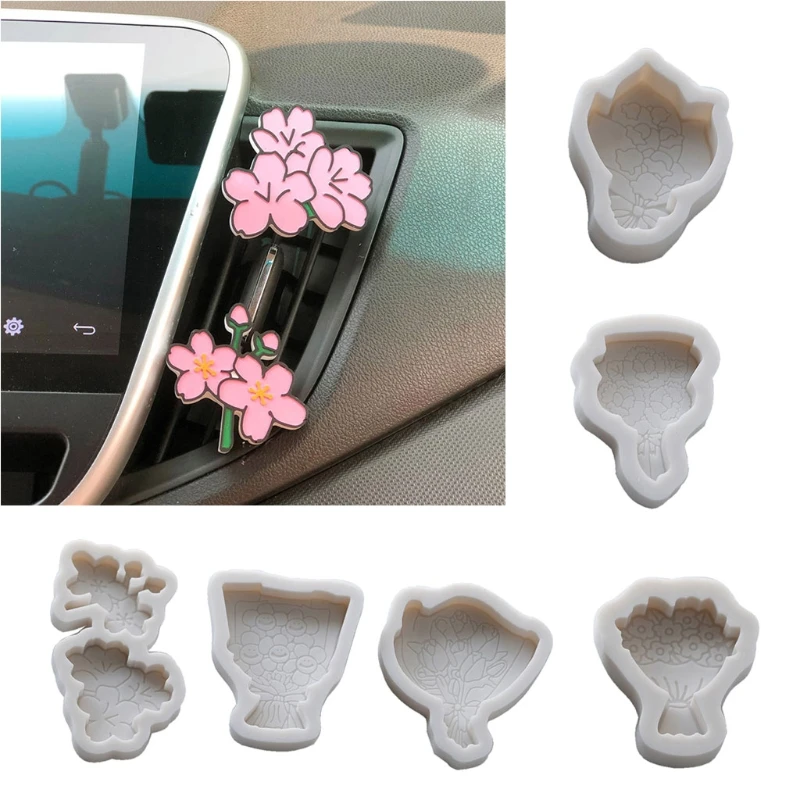 

6Pcs Handmade Line Drawing Flower Epoxy Resin Molds Bridal Bouquet Flower Gypsum Silicone Molds Kit Art Crafts Tools