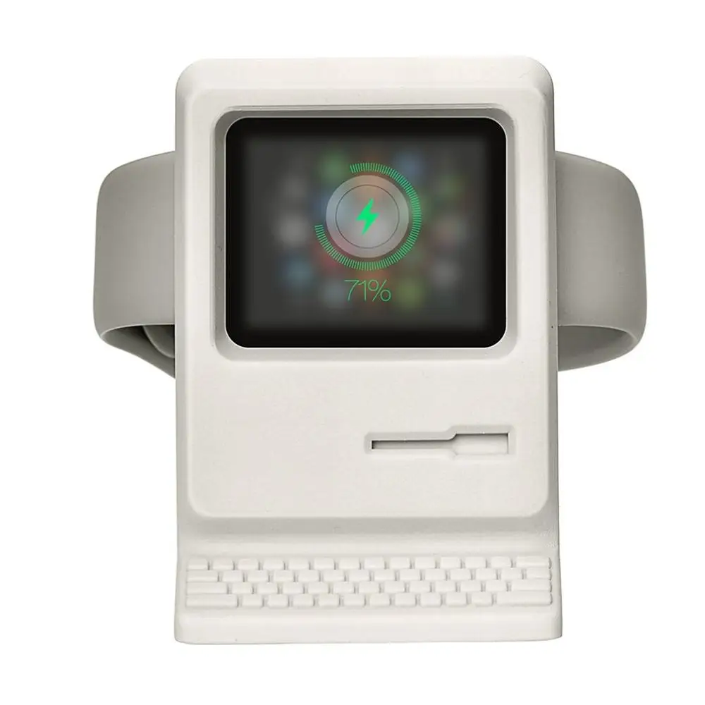 Белый Ретро зарядный док-стол держатель для Apple Watch серии 1/2 38 мм 42 мм зарядная док-станция компактная подставка - Цвет: Белый