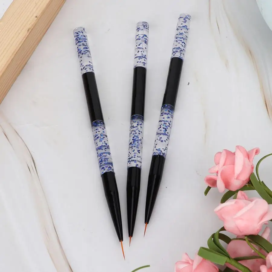 Кисть для ногтей 3 шт./компл. ручка для нейл-арта Кисть-инструмент для маникюра рисование линий ручка аксессуары для ногтей