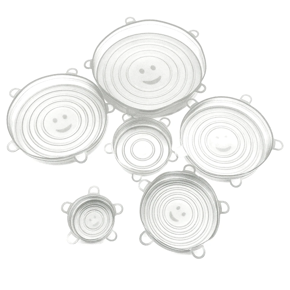 6 pces reutilizáveis silicone fresco mantendo capa de embalagem de alimentos capa de silicone fresco-mantenha a selagem
