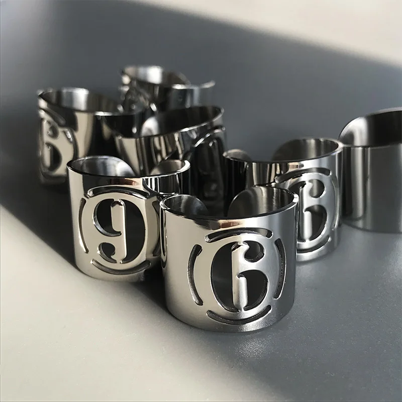 Засада хип-хоп MM6 простое кольцо титановая сталь цифровой 6 колец регулируемый модный персональный Рождественский подарок для женщин и мужчин