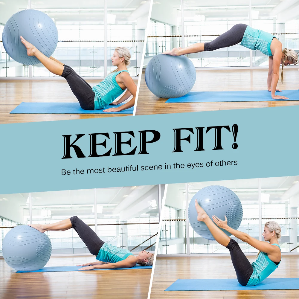 65cm Yoga Ball Fitness Balls Sports Pilates Birthing Fitball Exercise Training Workout Massage Ball Gym ball With Quick Pump