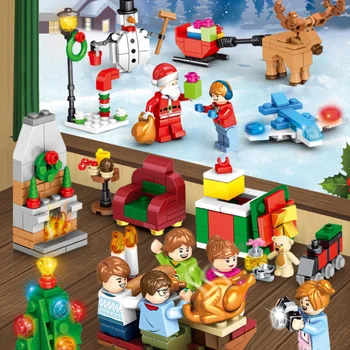 

382 pcs 8 in 1 DIY Building Blocks For Children Christmas Gift Decorations ABS Bricks Set Assembly Technic Kids Educational