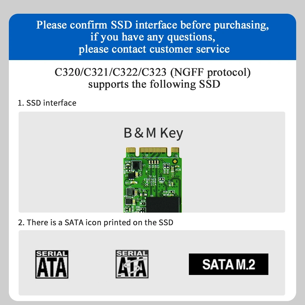 SSK M.2 SSD Case  NVME Enclosure M.2 to USB Type C 3.1 SSD Adapter for NVME PCIE or NGFF SATA based M key (M+B) key M.2 SSD Box box hdd external 2.5