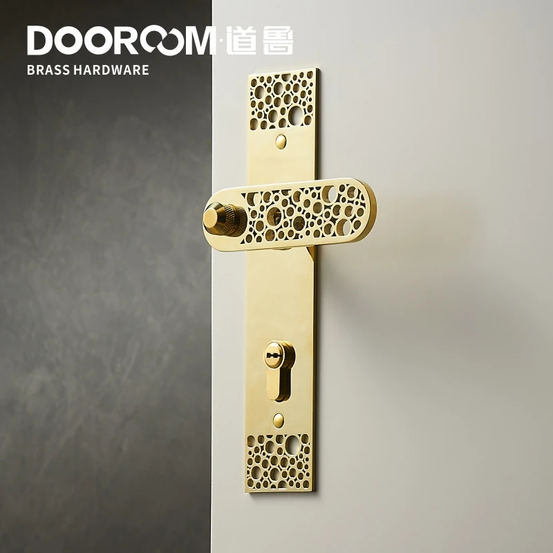Дверной рычаг Dooroom латунный ультратонкий бесшумный светильник роскошный черный