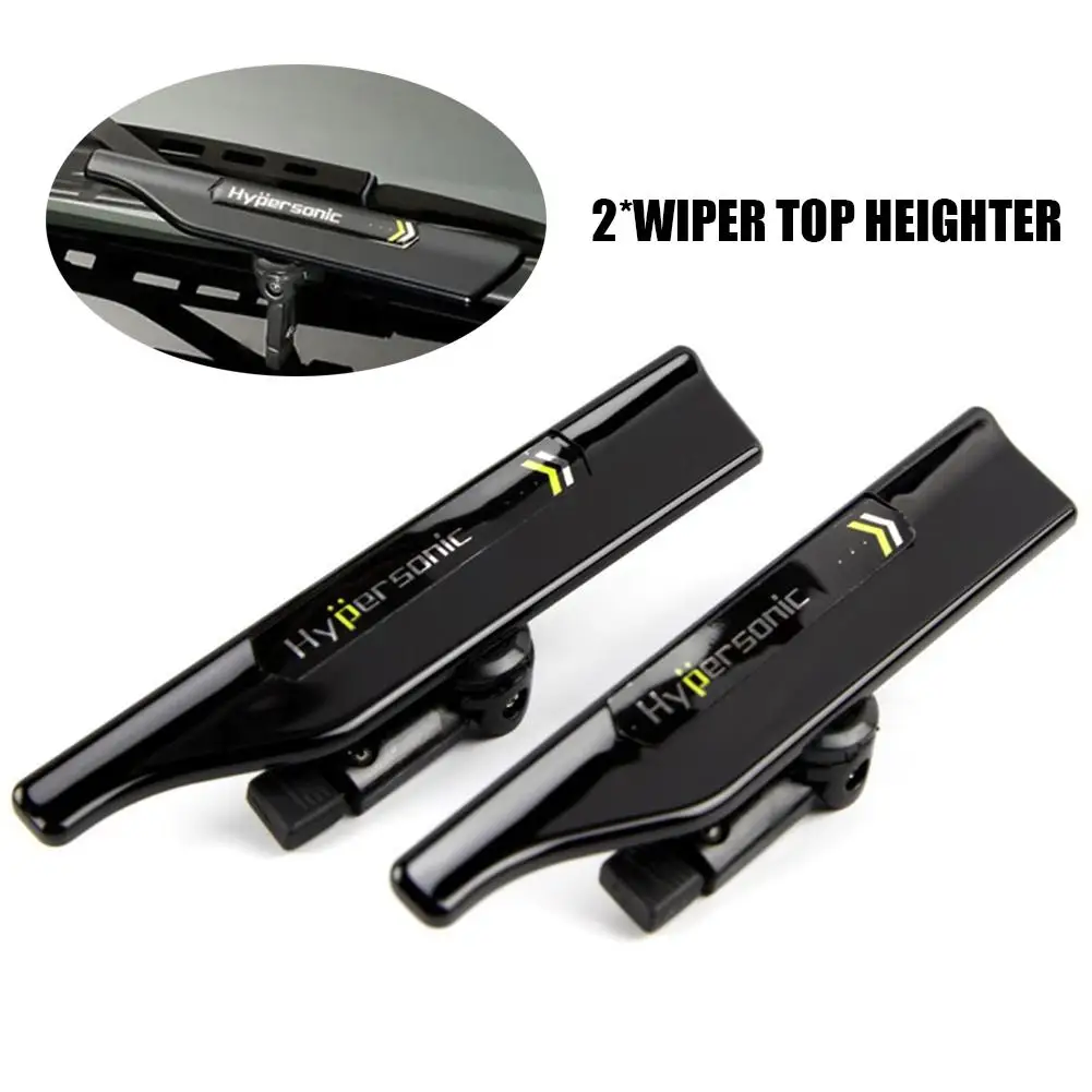 

Hypersonic Black Wiper Stand Windshield Wiper Wing Windshield Wiper Blade Spoiler Mate Wing Auto Car Accessories Pack of 2