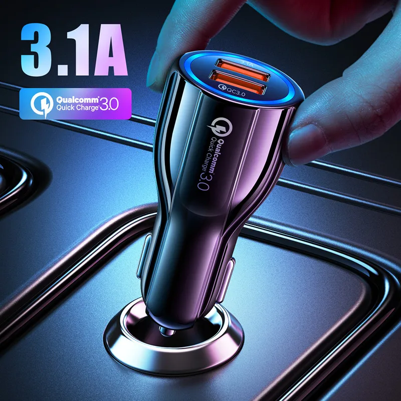 

GETIHU 18W 3.1A Car Charger Quick Charge 3.0 Universal Dual USB Fast Charging QC For iPhone Samsung Xiaomi Mobile Phone In Car