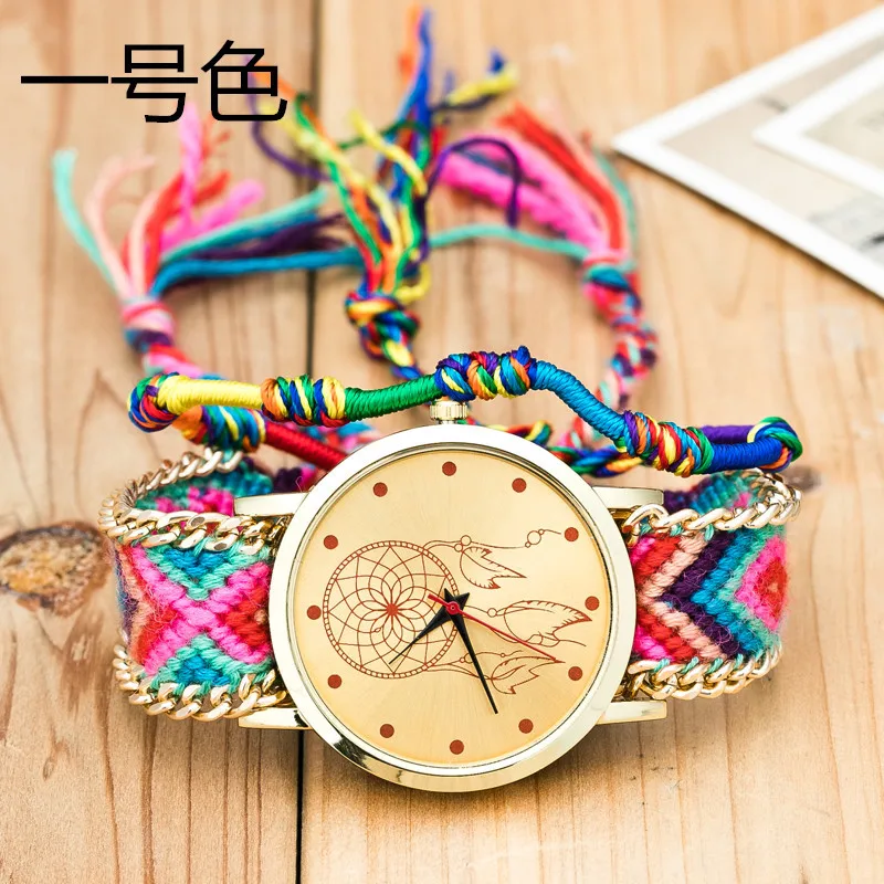 

AliExpress New Hot Selling Ethnic-Style Weaving WOMEN'S Bracelet Watch Delicacy Handmade DIY Dream Chaser Element