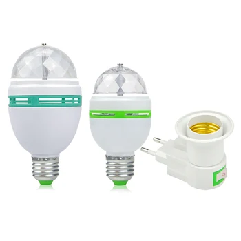 E27 LED RGB Bulb 6W 9W 110V 220V Colorful Auto Rotating projector Crystal led Stage Light Magic Ball DJ party disco effect Lamp 1