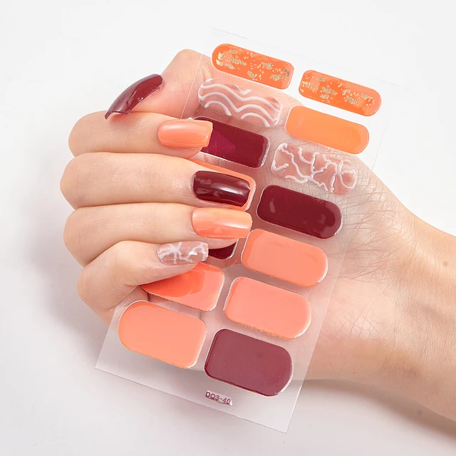 Four Sorts of Nail Stickers Fashion Nail Wraps Self Adhesive Manicure Decoracion Nail Strips Nail Sticker Set Nail Art DQ3-40