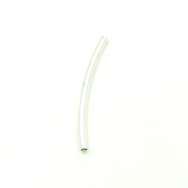 500Pcs Silver Plated Curved Smooth Tube Metal Spacers Beads Jewelry Making 2x20mm | Украшения и аксессуары