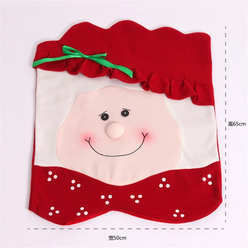Рождественские рождественские чехлы на стулья Санта Клаус Красная шапка для стула Чехлы Декор ужин чехол для спинки стула колпачок наборы