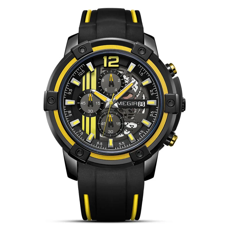 

Mei gainer Me g ir Hollow out Calendar-Style Large Dial Men Sports Watch 2097G
