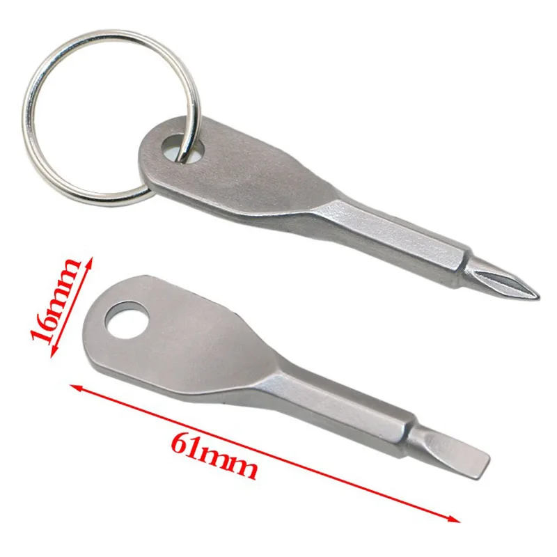 Stainless Steel Mini Multifunction Screwdriver Key Shape Pocket Repair Tool