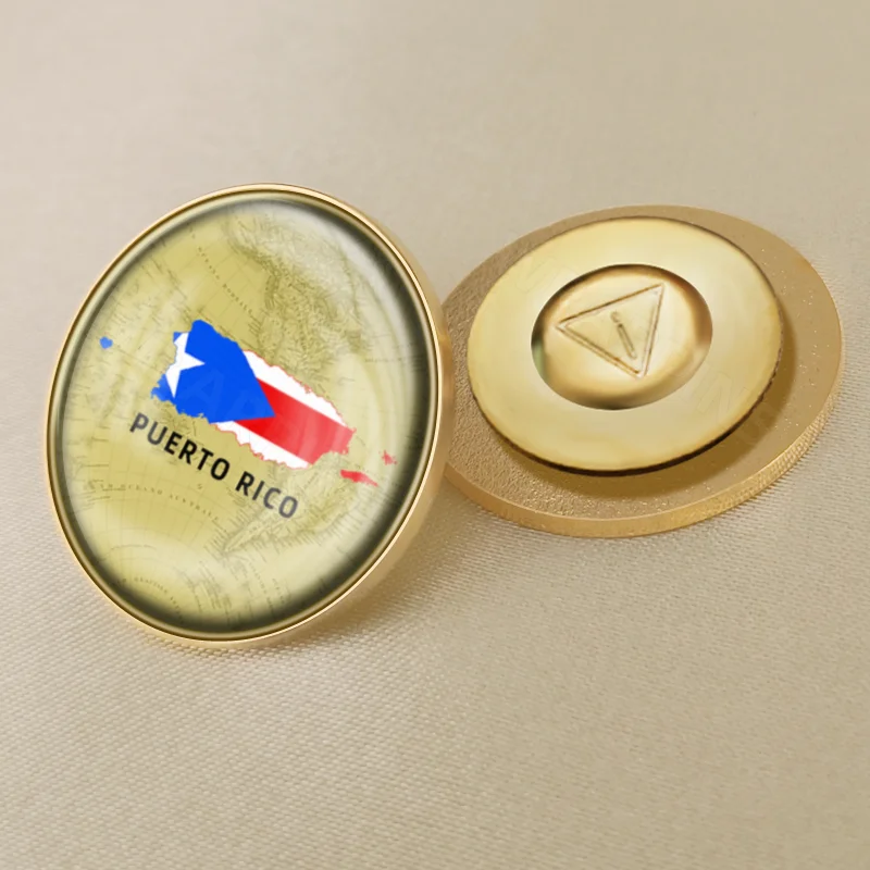 Puerto Rico National Country Flag Pinback Button Pin Badge 