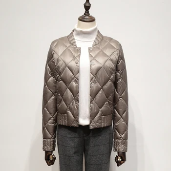 

2020 New Women Warm Down Jacket Autumn Winter Short Single Breasted Slim Down Coats Female Casual Plus Size Outwear Thin Parkas