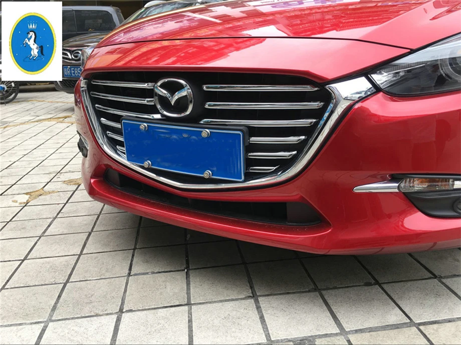 Yimaautotrims авто аксессуары Передняя решетка гриль украшения полосы Накладка для Mazda 3 AXELA седан хэтчбек хром