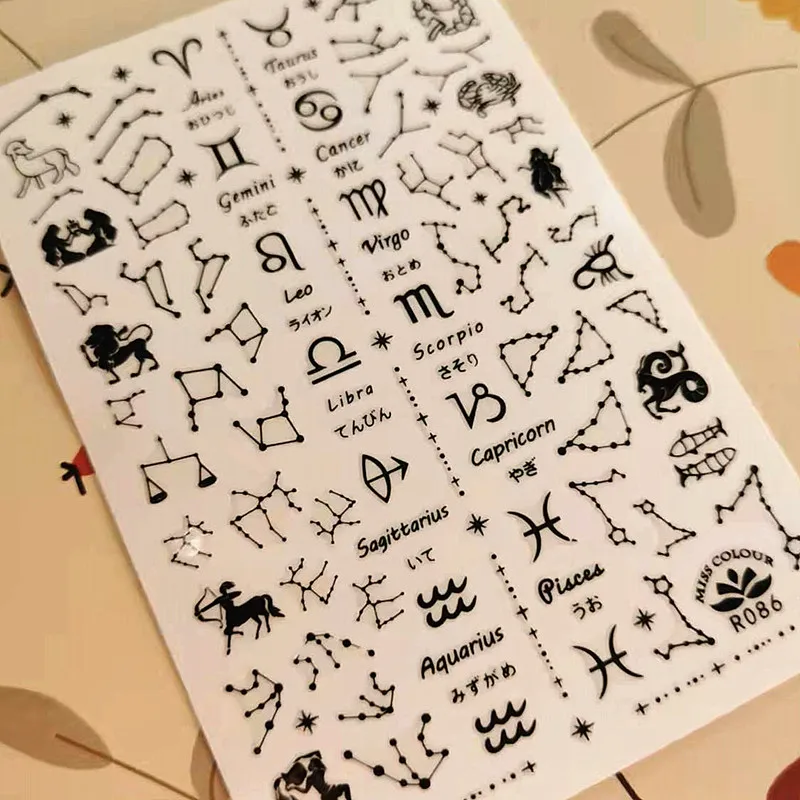Constellation Design 3D Self Adhesive Back Glue Decal Slider DIY Decoration Tips Nail Stickers R 086 nail stickers nail art tools nail art decoration nail decals