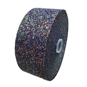 

25 yard 3 inch chunky Glitter Ribbon Shiny Sequins Soft Fabric for DIY Hair Bow Accessories Gift Package Handmade M