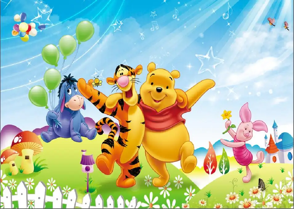 SHENGYONGBAO Vinyl Backdrops for Photography Winnie Pooh theme Photo Studio Background 81122-21
