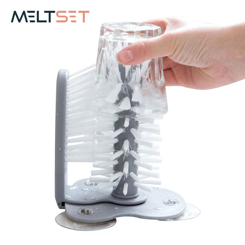 Новая настенная щетка на присоске для ленивых чашек очистки стекла вращающаяся