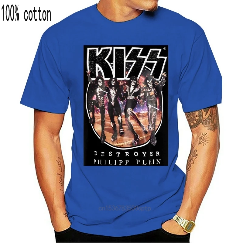 Мужская классическая футболка с коротким рукавом изображением рок-группы Bravado Kiss