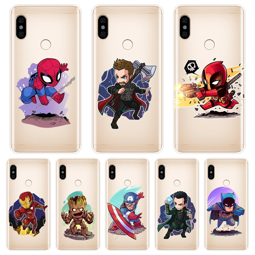 

Marvel Back Cover For Xiaomi Redmi Note 6 Pro 5A Prime 5 4 4X Soft Phone Case Silicone For Pocophone F1 Redmi S2 6A 5 Plus 4A