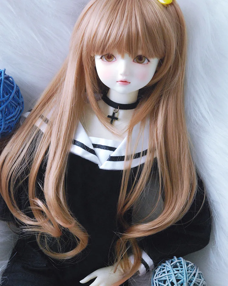 

Парик для шарнирной куклы, подходит для челки 1-3 размера, для девушек с высокотемпературными длинными шелковыми волосами, повседневные аксессуары для кукол