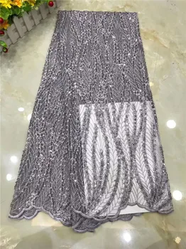 

Factory price Frenc net lace fabric with sequins for party dress PAN152(5yards/lot) multi color