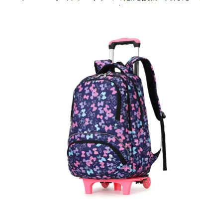 Trolley Kids Trolley Backpack 2/6 wheels Boys Girl's Fashion School bags Children's Travel luggage Rolling Bag School Backpacks - Цвет: 2 wheel 5