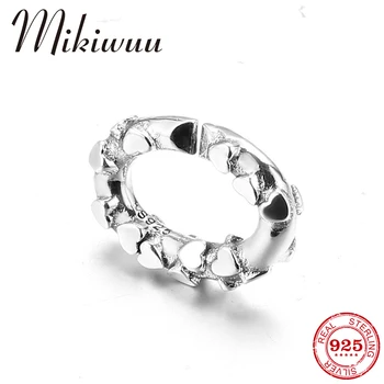 

Hight Quality 925 Sterling Silver Love Heart Round Charm Bracelet Connection Buckle Link Bracelet Jewelry DIY (without bracelet)