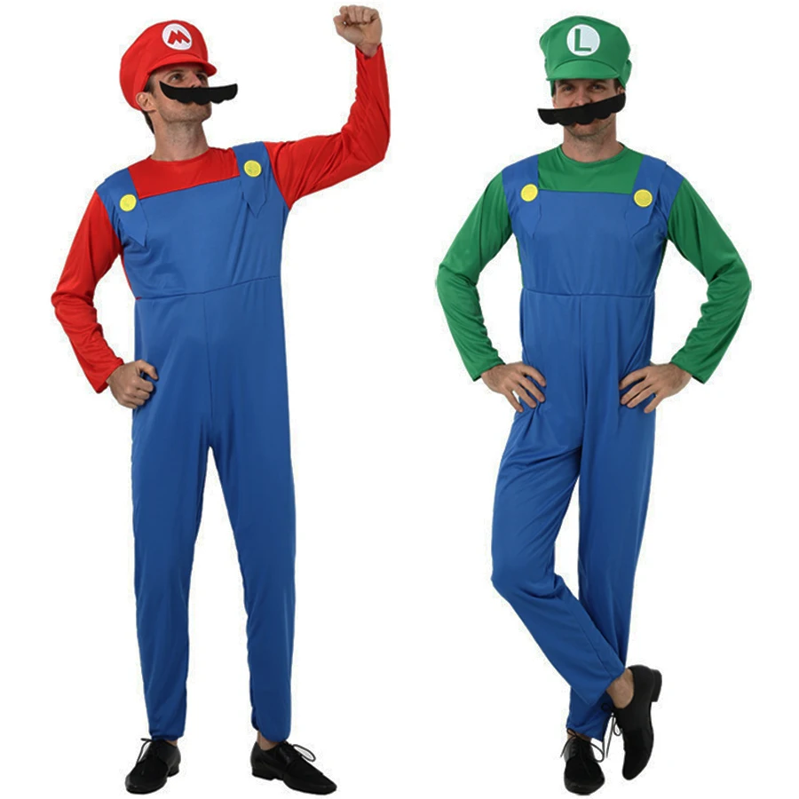 Cosplay&ware Super Mari0 Costume Cosplay Jumpsuit Adults Kids Halloween Dance Fancy Dress Gift Luigi Brothers Costumes Party Outfit -Zentai shop online Hba00e9feb0c0438e90f3a96298aaab74q.jpg
