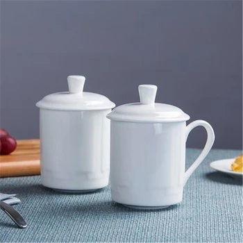 

White Bone China Coffee Mug My Bottle Gift With Lid Fincan Art Supplies Fincans Tea Tumbler Brief Porcelain Mug Stocked QZJ125