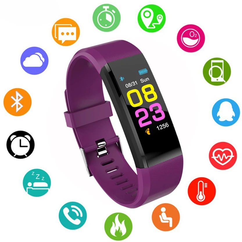 Oloey Health Bracciale Frequenza Cardiaca/Pressione Sanguigna/Pedometro Smart Band Fitness Tracker Wristband Mi Band 3 Fit Bit Smart Watch Men
