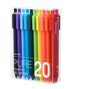 

Kaco Gel Pen 0.5mm Core Rainbow Colorful Pen Smooth Writing School Official Signing Pen Ballpoint Tip Durable Macaron CandyPure