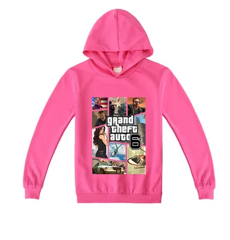 

gta 5 Print Hoodies Toddler Boys Girls Sweatshirt Teens Kids Cotton Spring Autumn hooded kids girls pink tops 3-16 years