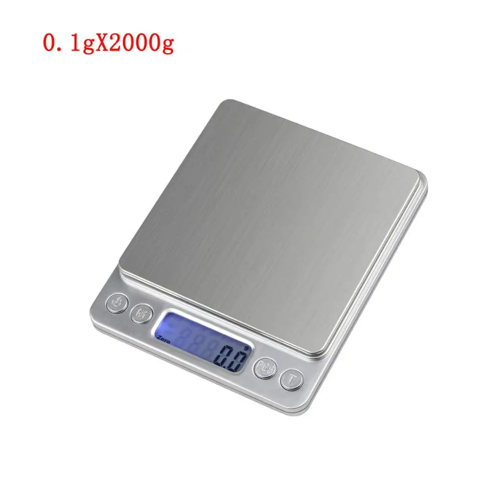 0.1gx2000g Бытовые кухонные весы электронные пищевые весы 100 г/200 г/300 г/500 г/1000 г/2000 г/0,01 г X 0,1 г/г цифровые ювелирные карманные весы для лекарственных средств - Цвет: 0.1gx2000g