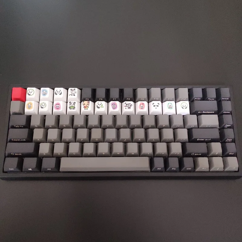 Механическая клавиатура Dye sub Panda keycap R4 в виде вишневого профиля PBT dyesub 6 25u |