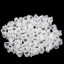 

100Pcs Plastic Microblading Tattoo Ink Cup Cap Pigment Clear Holder Container S/M/L Size For Needle Tip Grip Power Supply