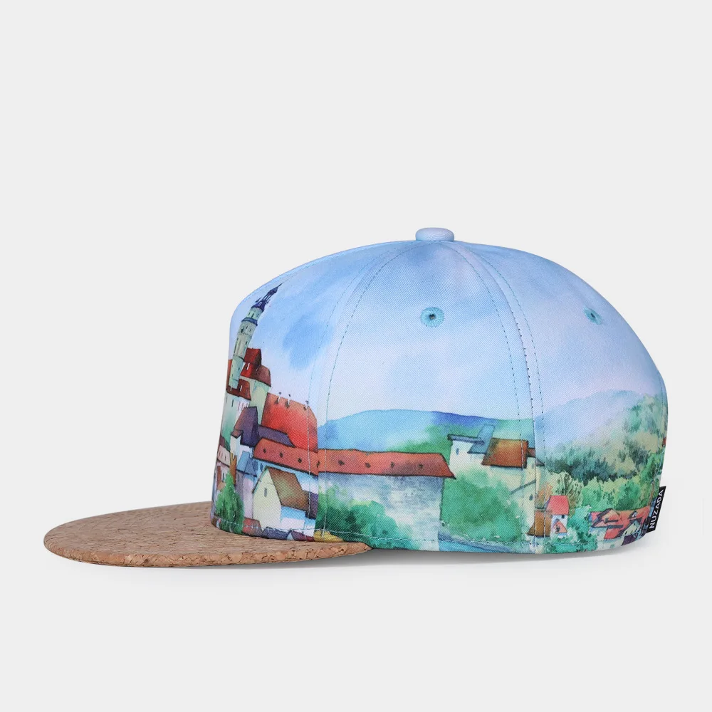 

Nuzada New Style 3D Printed Flat Brimmed Spring And Summer Men's Women's Baseball Cap Hip Hop Hat Korean-style Cricket-cap Fashi