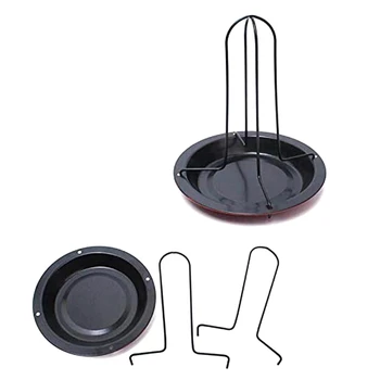 

Chicken Roaster Rack for Oven, Grill, or BBQ Carbon Steel Vertical Poultry Turkey Standing Holder with Bowl Great for Home & Cam
